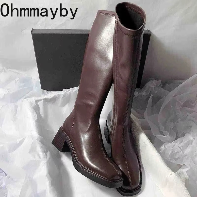 Vintage Fashion Fabrics - Vintage Thick Heel Women Knee High