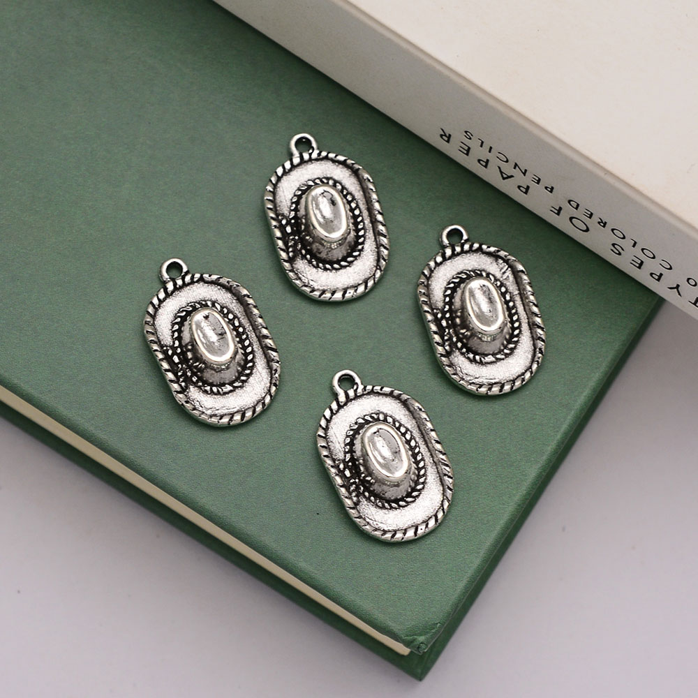 Vintage Fashion Finds - 10pcs/lot--13x22x5mm Antique Silver Plated Cowboy Cowgirl