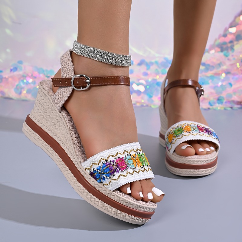 Vintage Fashion For Women - Summer Bohemian Style Braided Women's Heeled