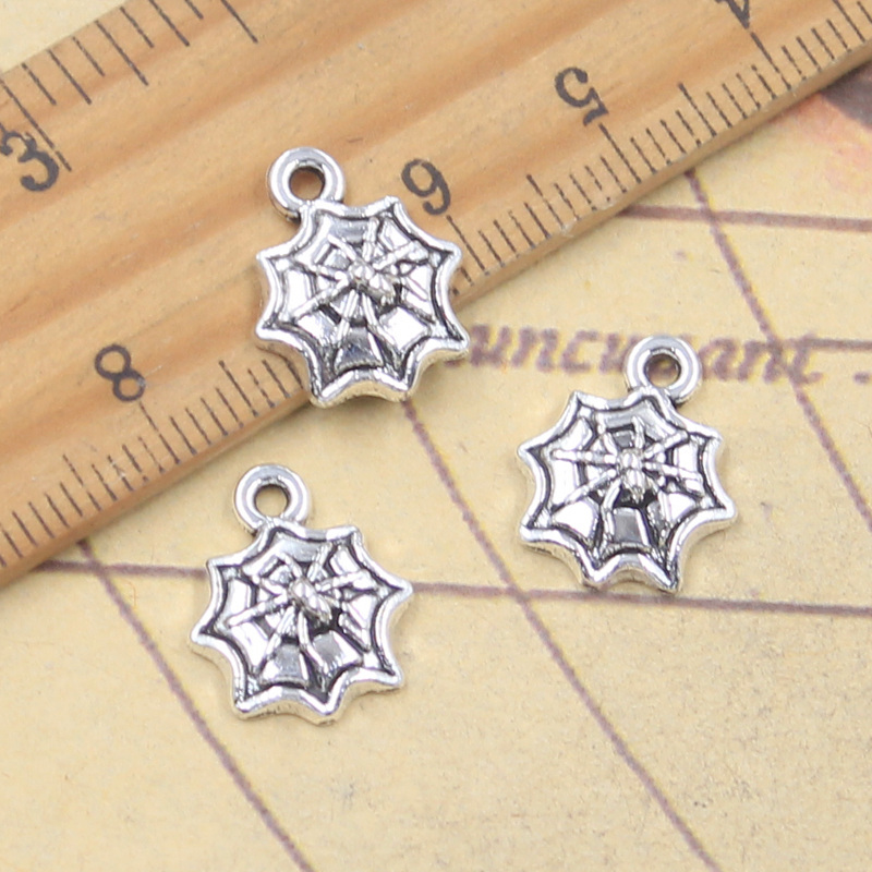 Vintage Fashion Finds - 30pcs Charms Halloween Spider Web 15x12mm