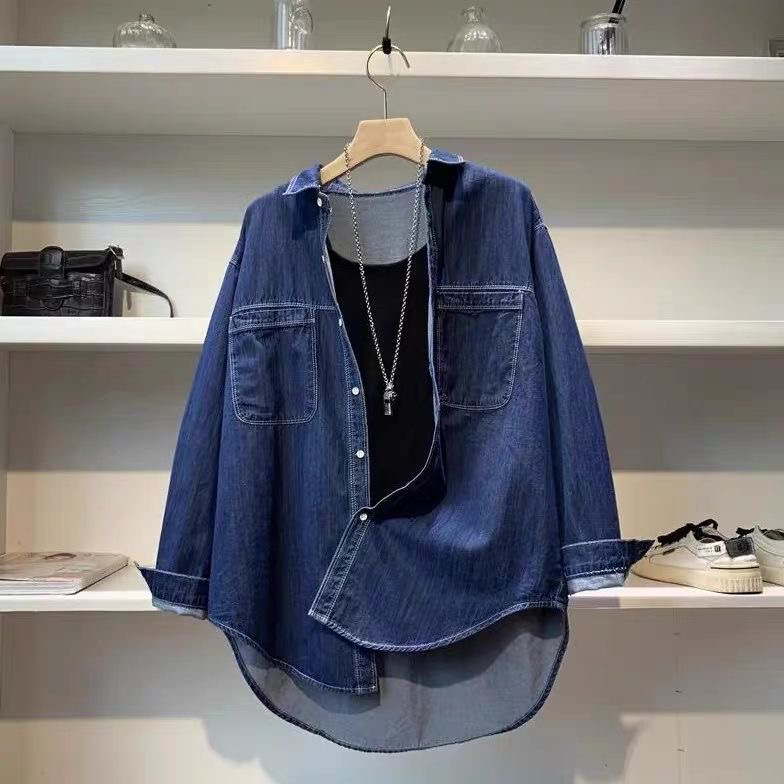 Usa Vintage Fashion - Deep Blue Vintage Loose Hong Kong