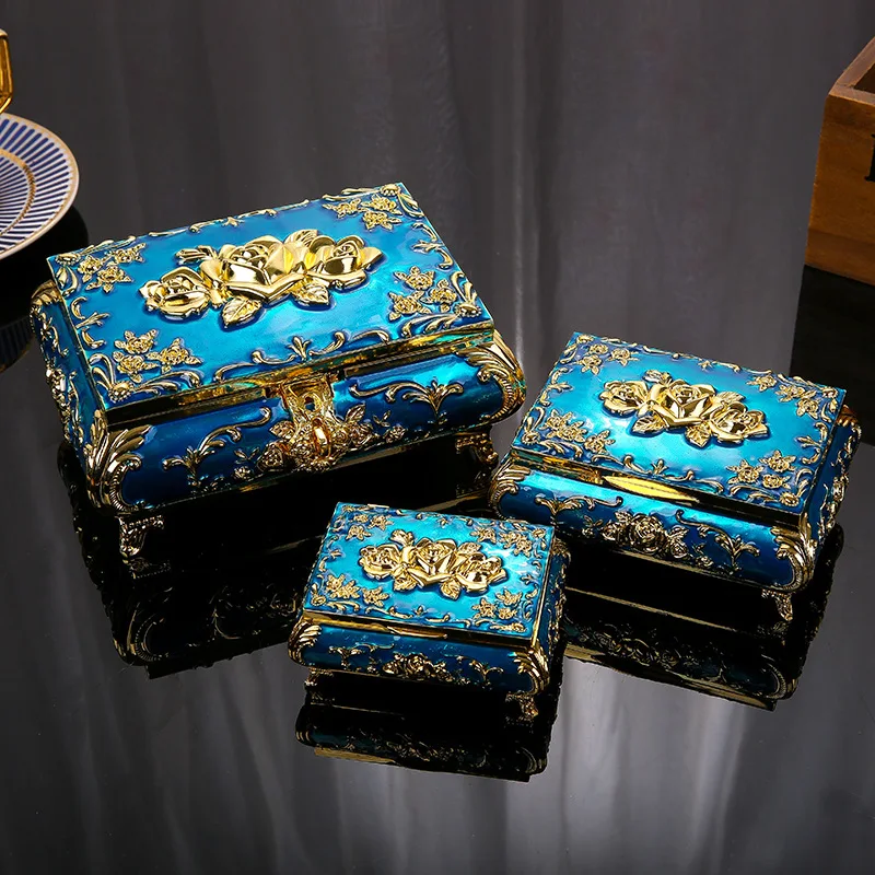 Vintage Fashion Pieces - Enameled Metal Jewelry Box, Vintage Case,