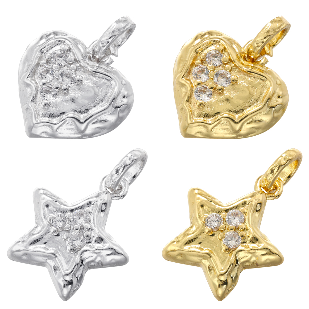 Vintage Fashion Pieces - ZHUKOU 18K Golden-plated Inlaid Zirconia Star