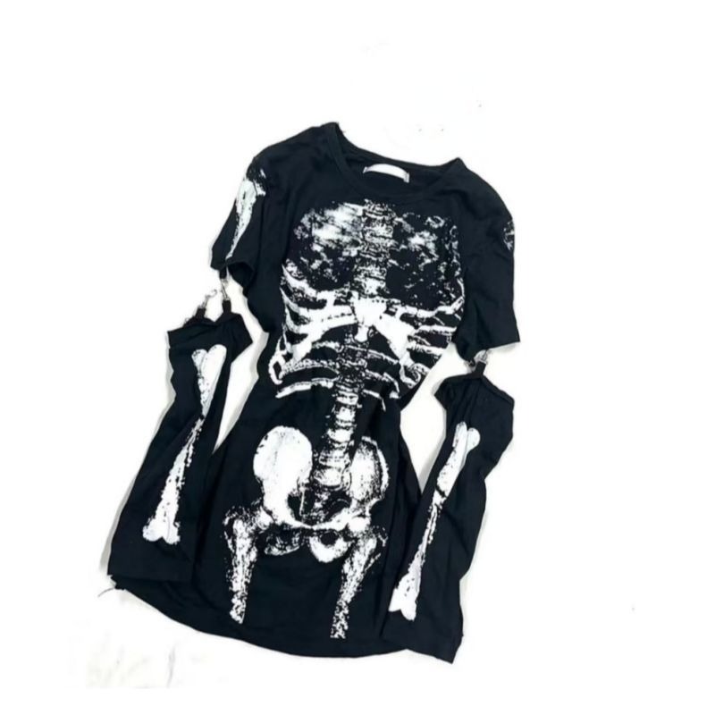 Gothic Skeleton Graphic T-Shir - đánh giá và giá Vintage Fashion Subculture