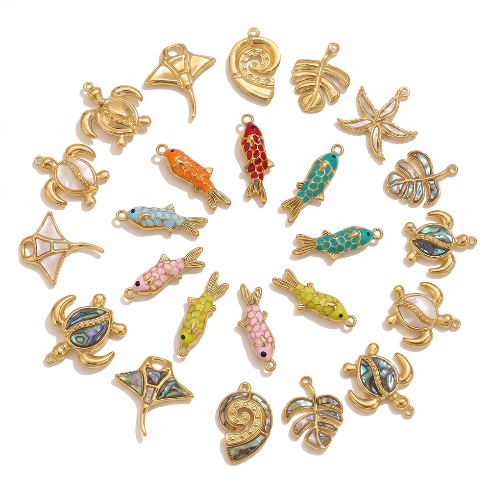 2pcs Enamel Ocean Animal Charm - đánh giá và giá Vintage Fashion Finds