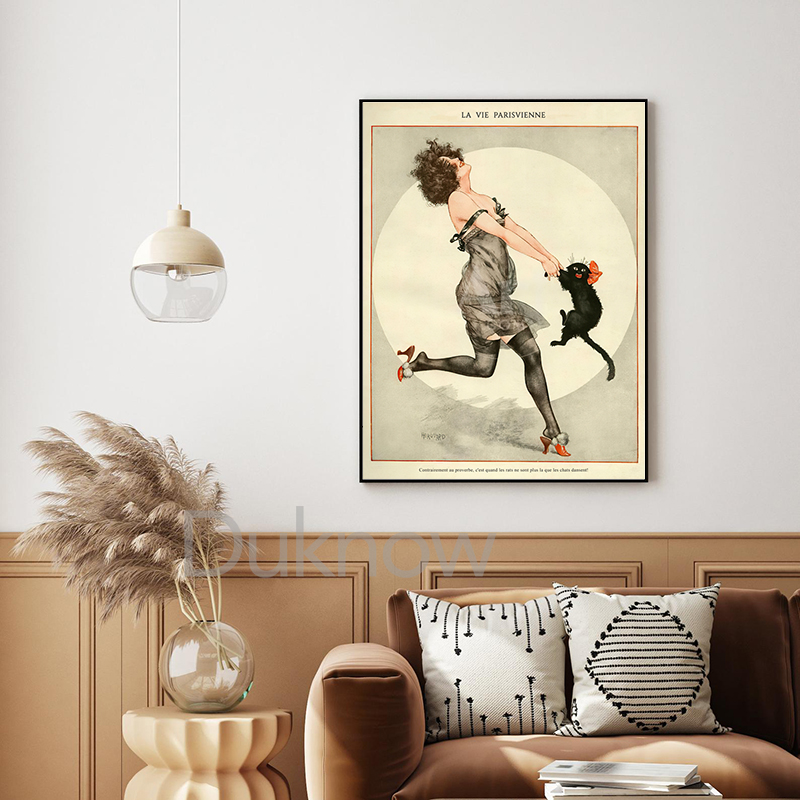 Người Phụ Nữ Và Mèo Đen Nhảy M - đánh giá và giá Vintage Fashion Magazine Covers