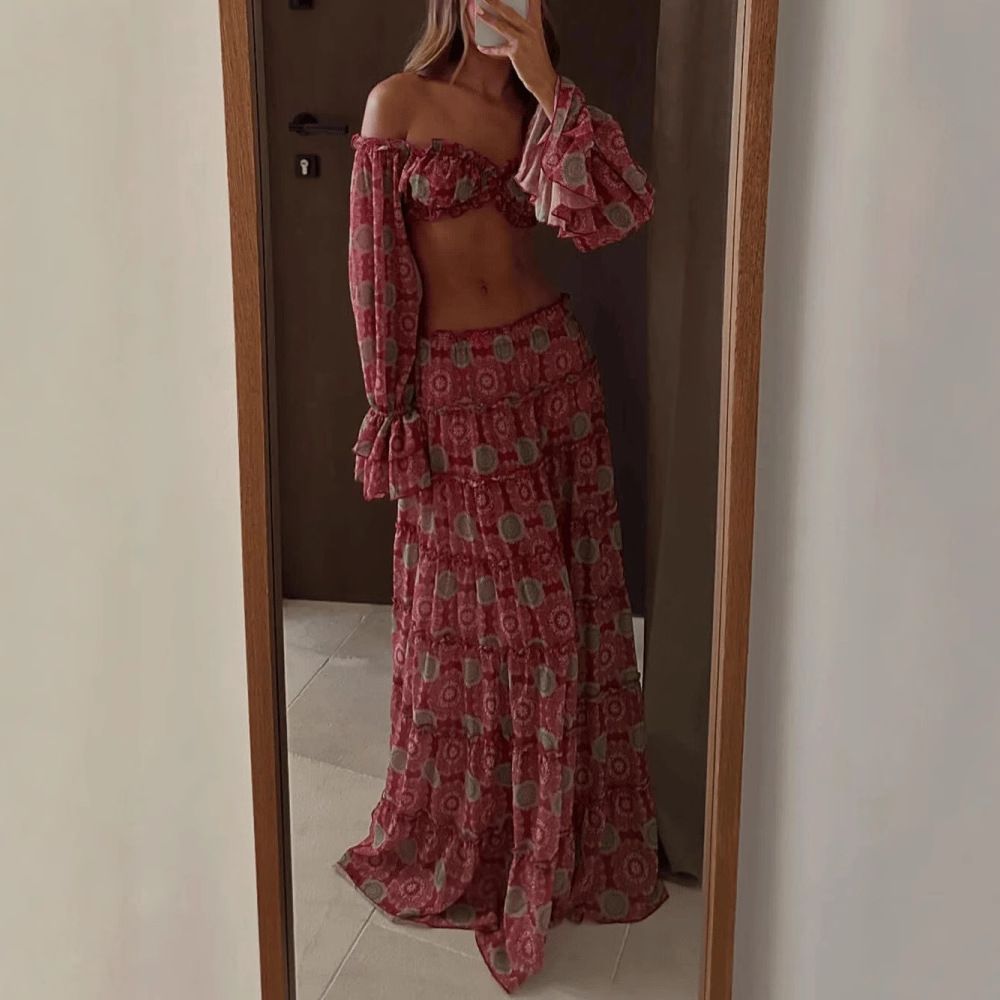 Vintage Print Skirt Two Piece  - đánh giá và giá Vintage Fashion Pieces